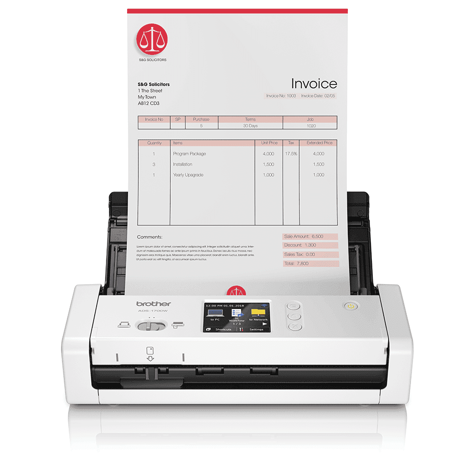 Brother ADS-1700W compacte draagbare A4 documentscanner