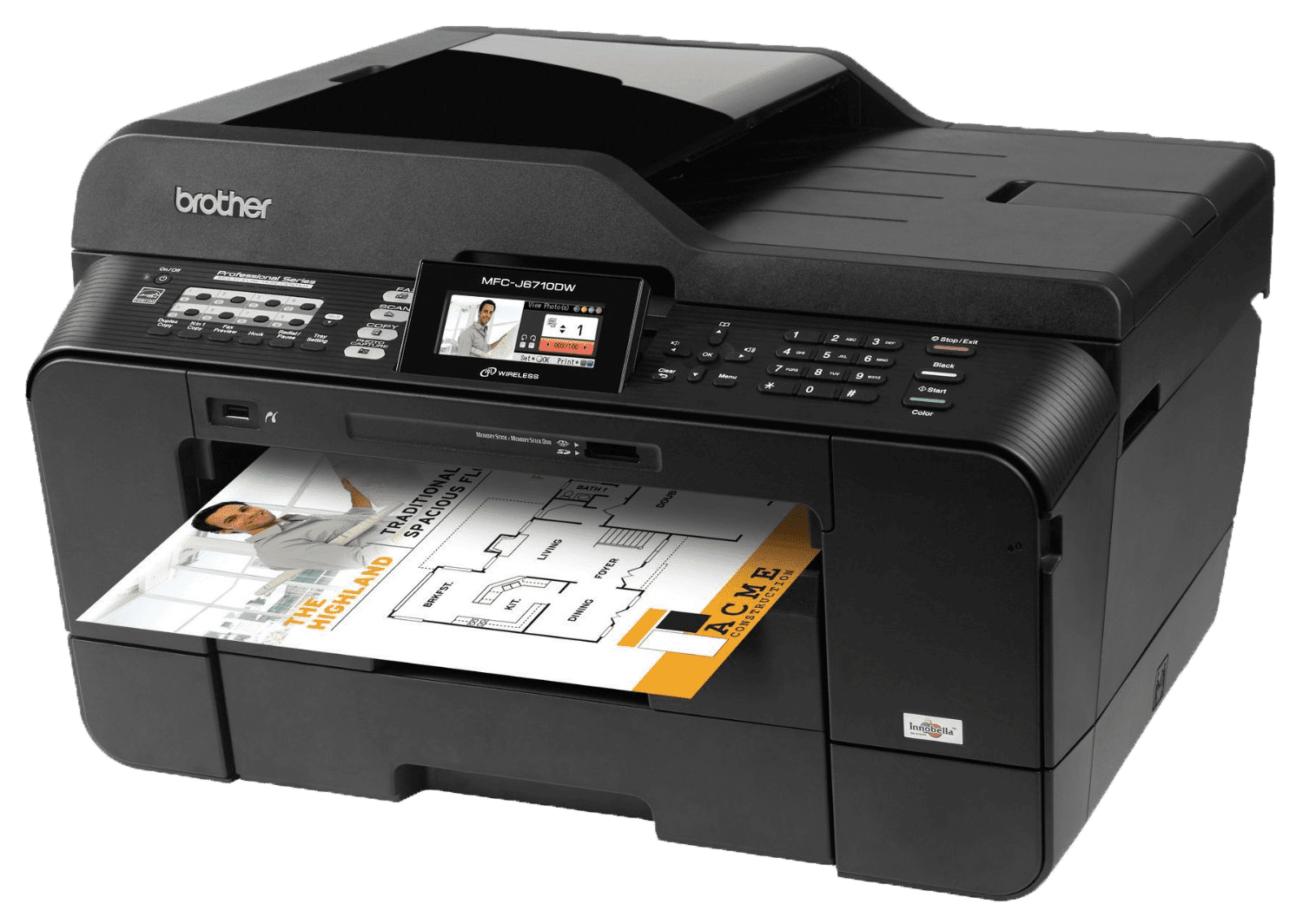 Brother MFC-J6710DW A3 kleuren inkjetprinter op bureau Primefa.nl