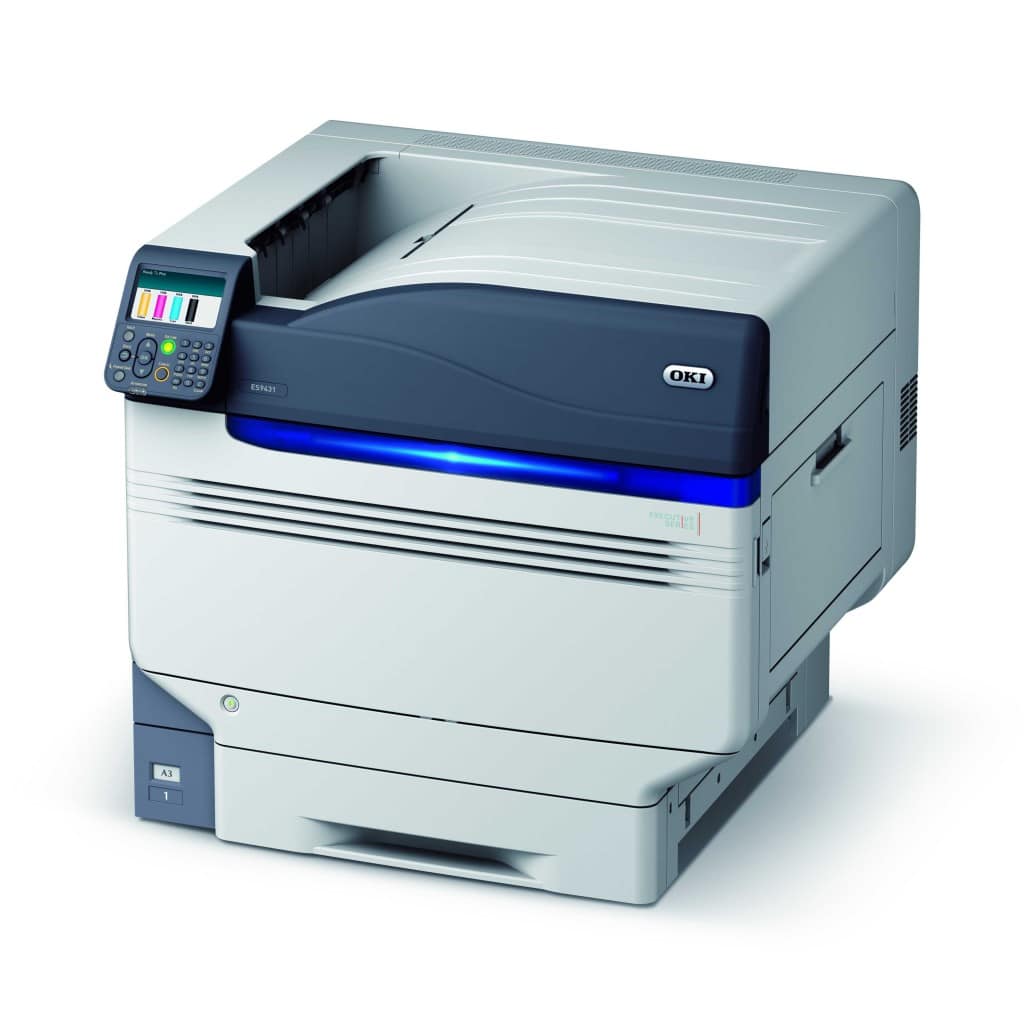 OKI Pro9431DN Refurbished: OKI Pro9431DN A3 kleurenprinter op kantoorbureau