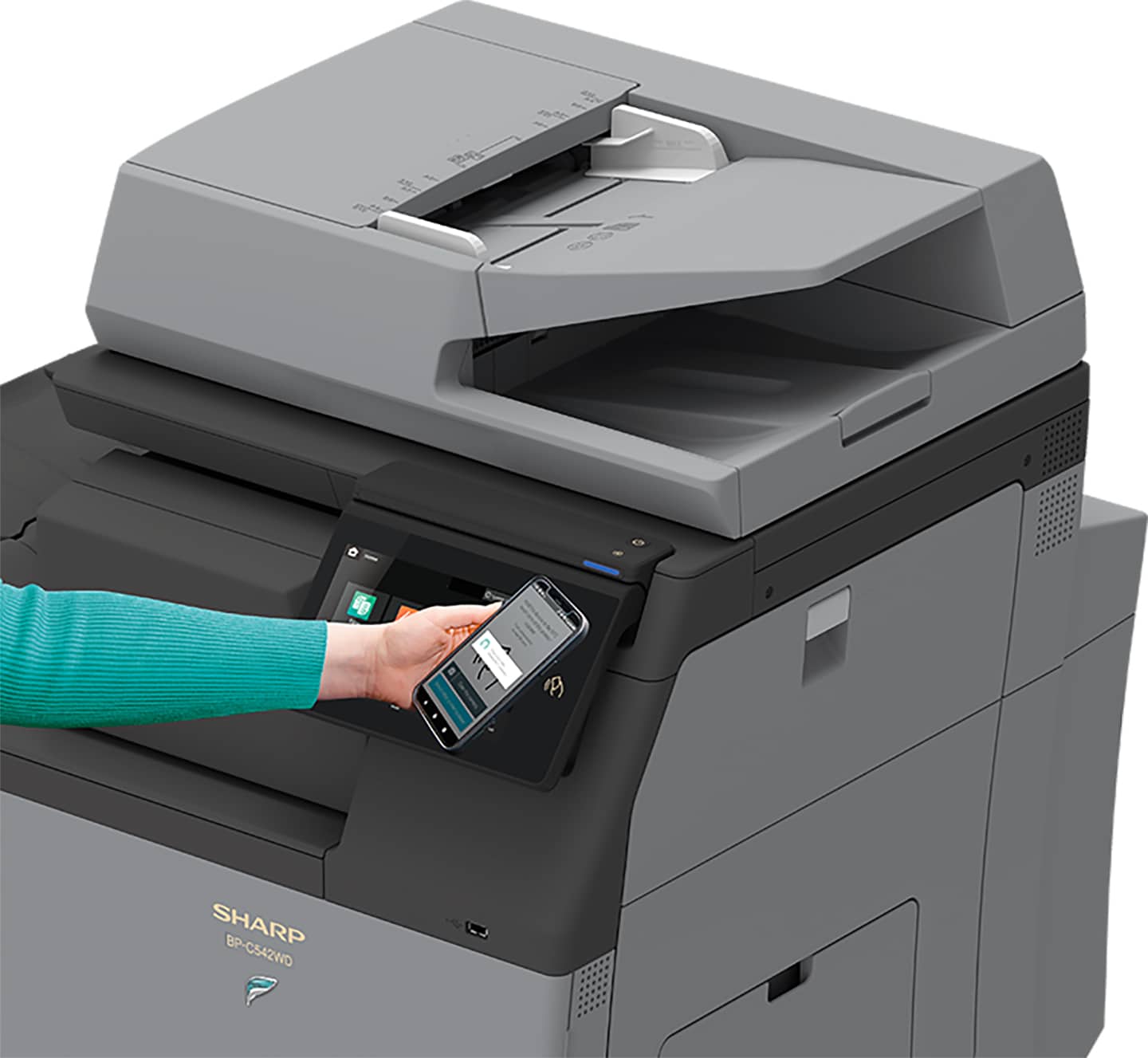 Betaalbaar printer leasen: Sharp BP-C542WD kleuren multifunctionele printer