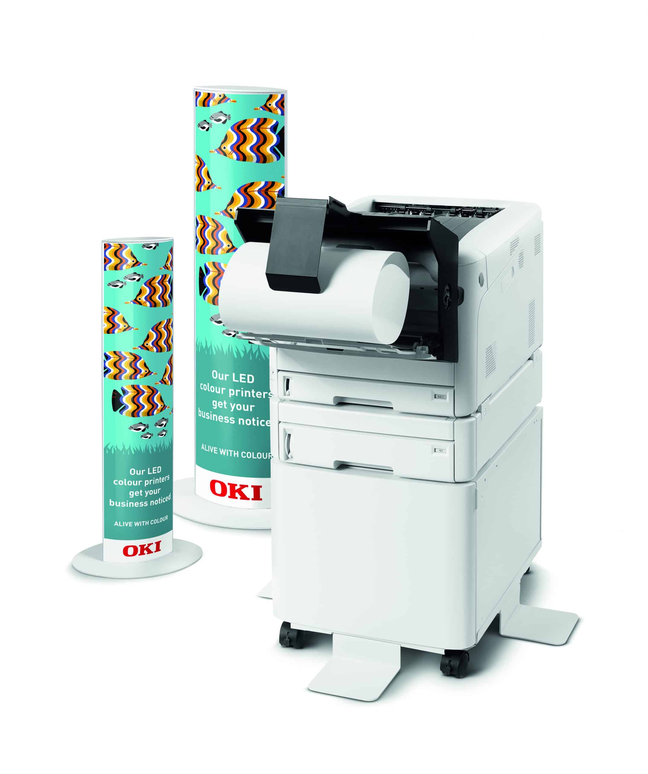 OKI C824DN A3-kleurenprinter voor kantoor op witte achtergrond