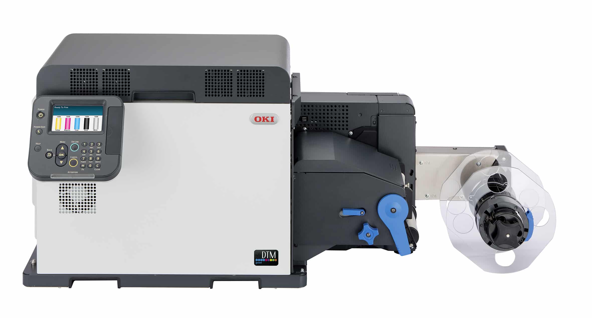 OKI Pro1050 vijfkleuren labelprinter voor etiketten in bedrijf